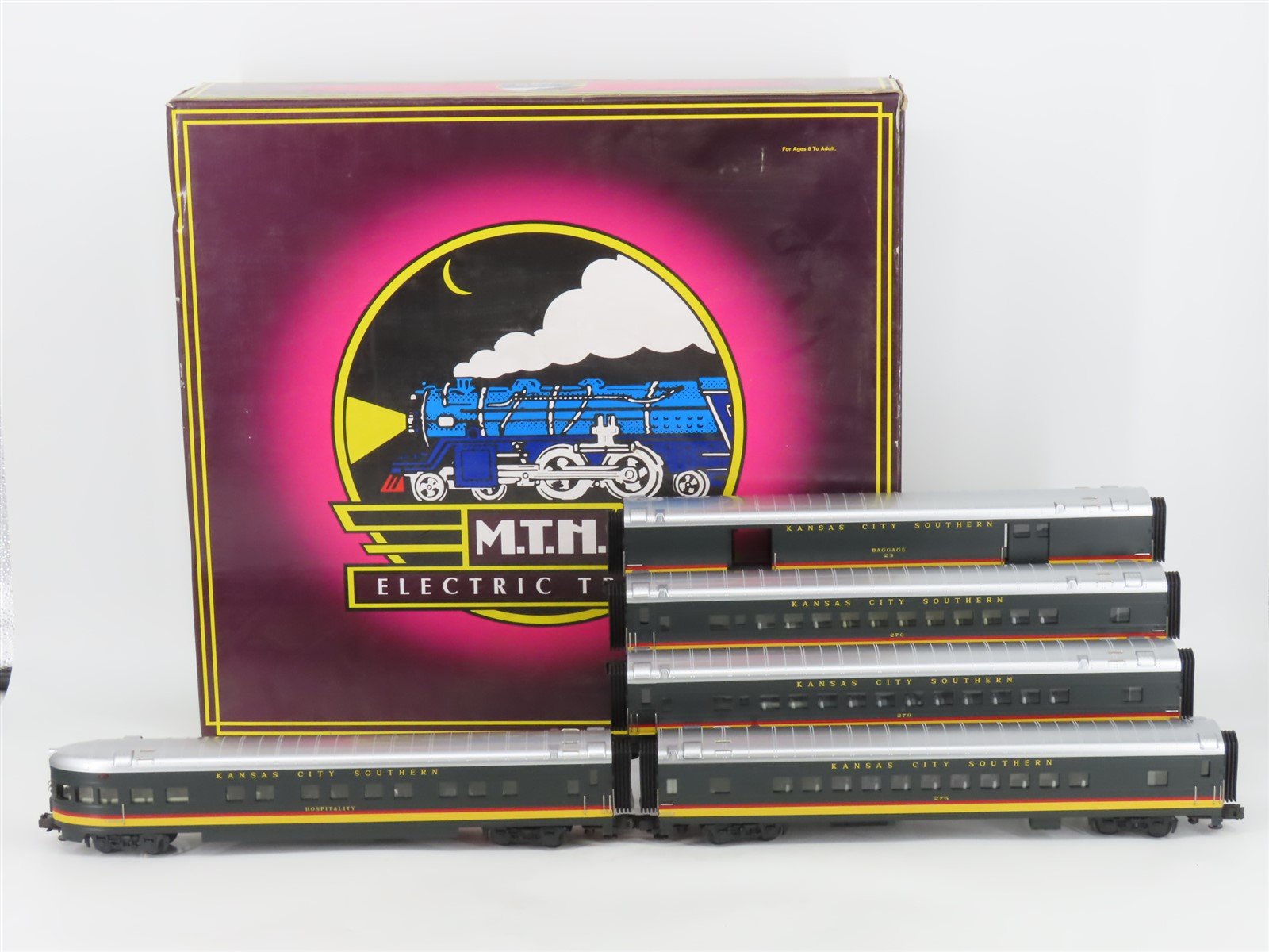 O Gauge 3-Rail MTH 20-6535 KCS Kansas City Southern 70' Passenger 5-Car Set