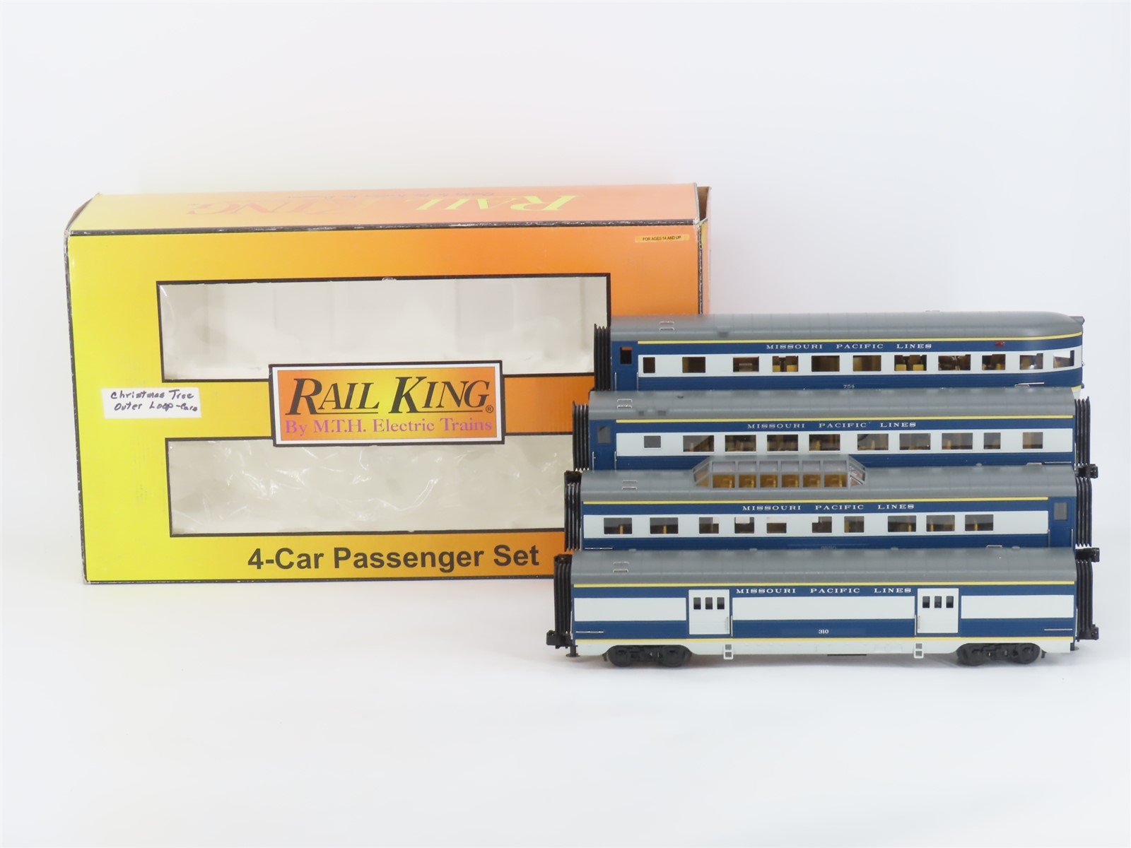 O Gauge 3-Rail MTH 30-67518 MP Missouri Pacific 60' Passenger 4-Car Set