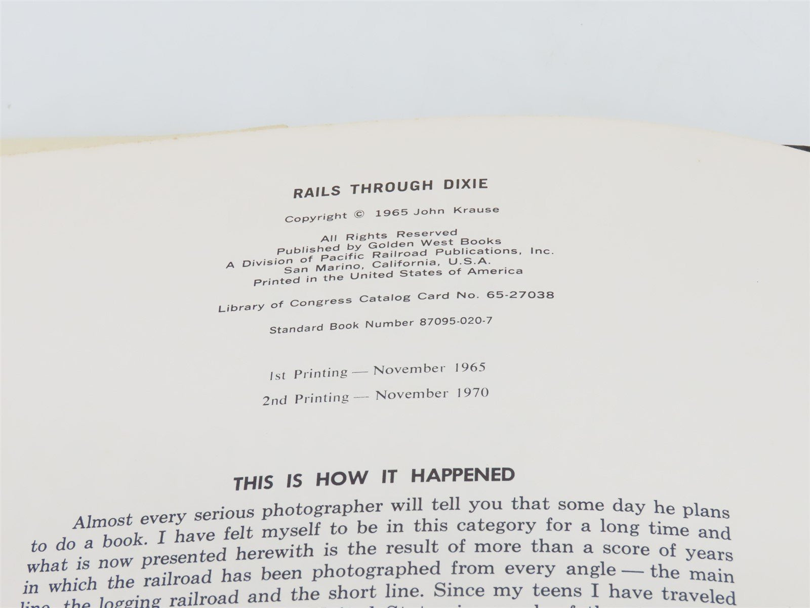Rails Through Dixie by John Krause w/H. Reid Â©1965