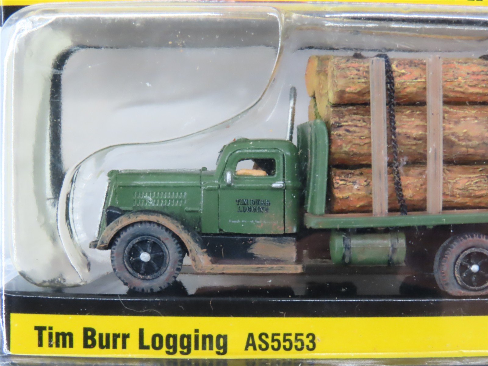 HO Scale Woodland Scenics AS5553 Tim Burr Logging Truck and Figure