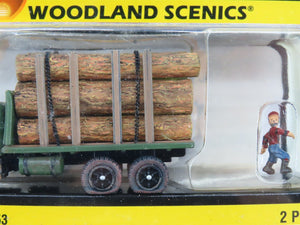 HO Scale Woodland Scenics AS5553 Tim Burr Logging Truck and Figure