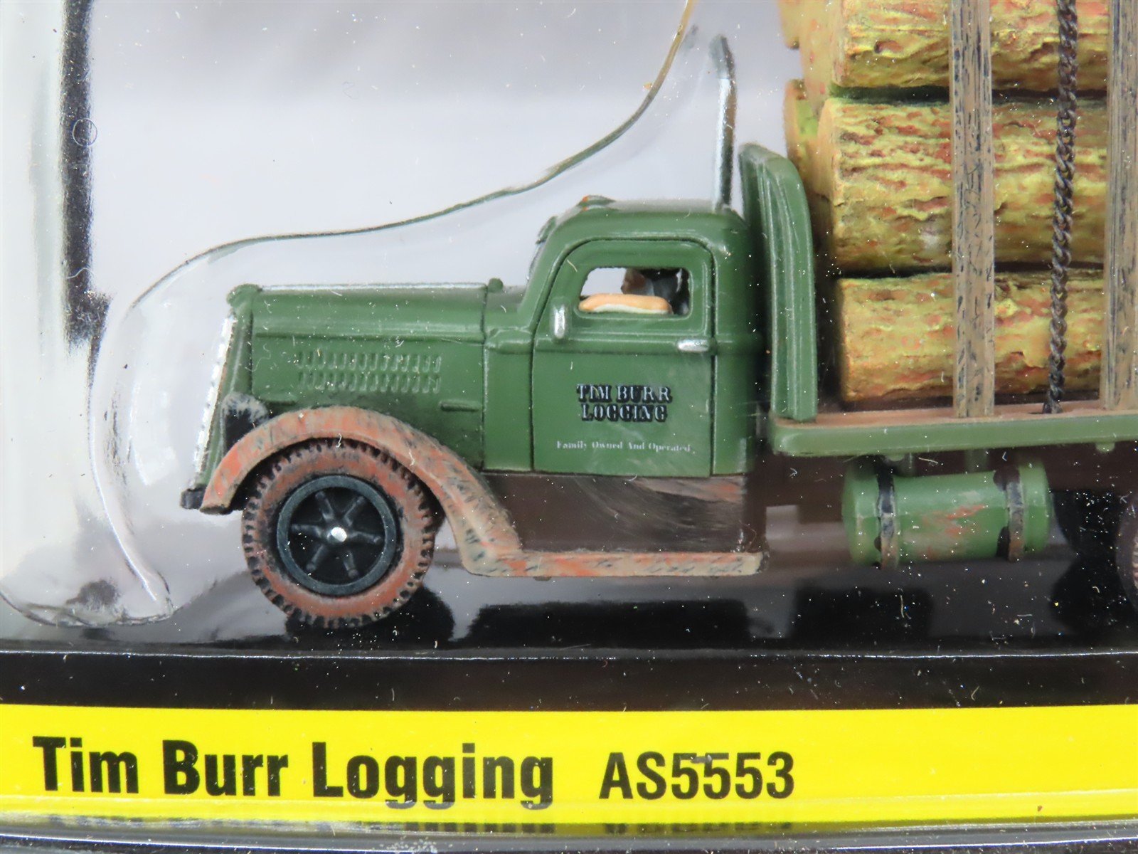 HO Scale Woodland Scenics AS5553 Tim Burr Logging Truck and Figure