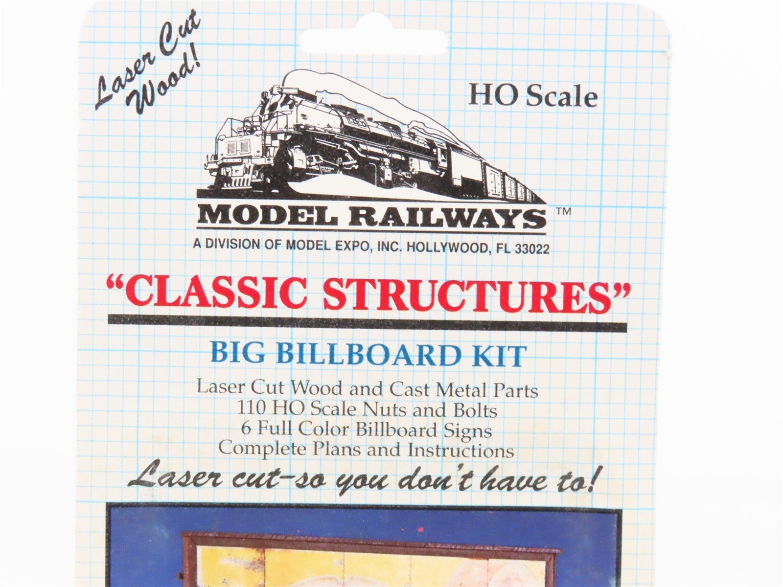 HO Scale Model Expo Model Railways 1006 Big Billboard Wood Kit