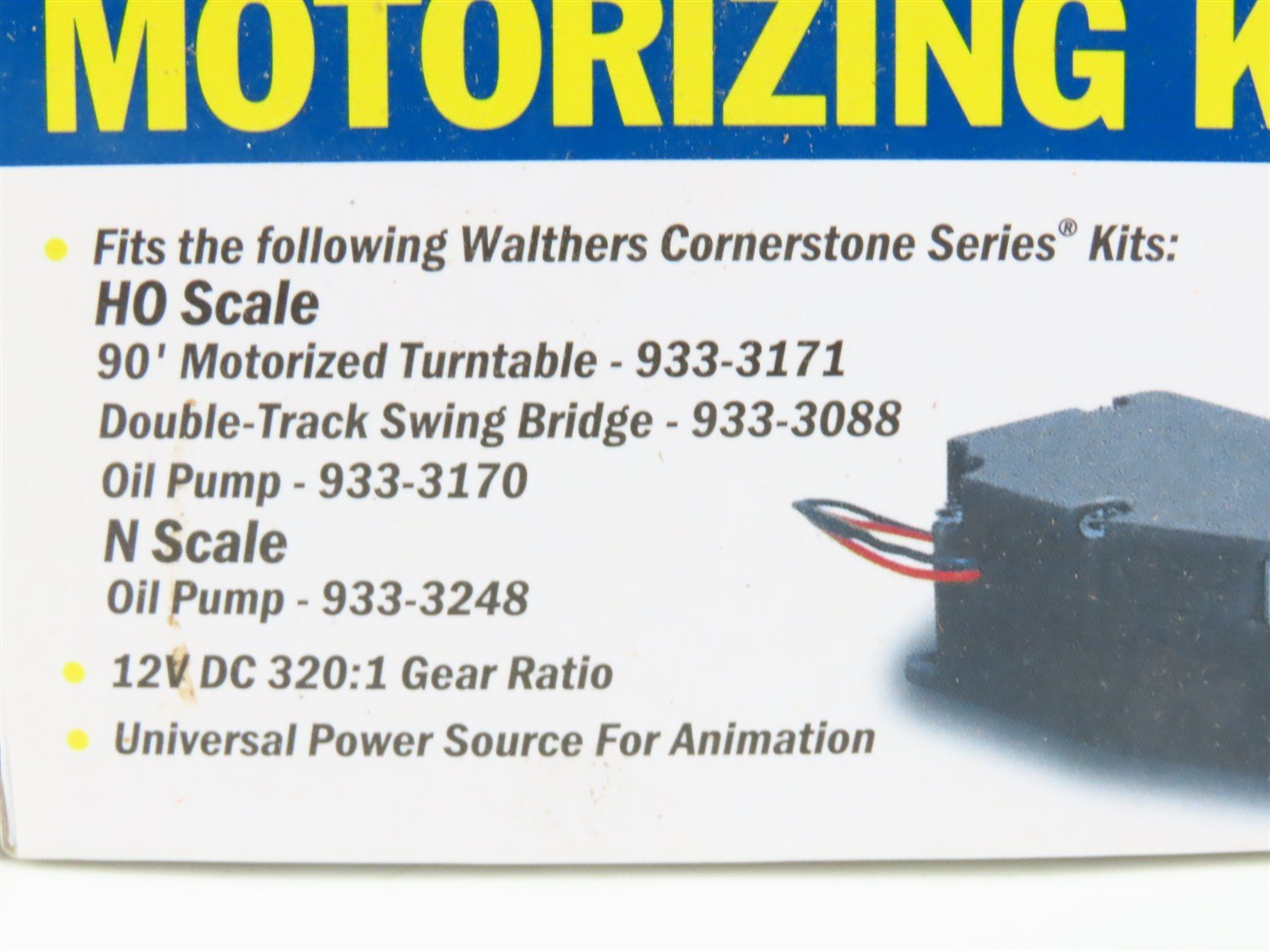 HO Scale Walthers 933-1050 DC Motorizing Kit