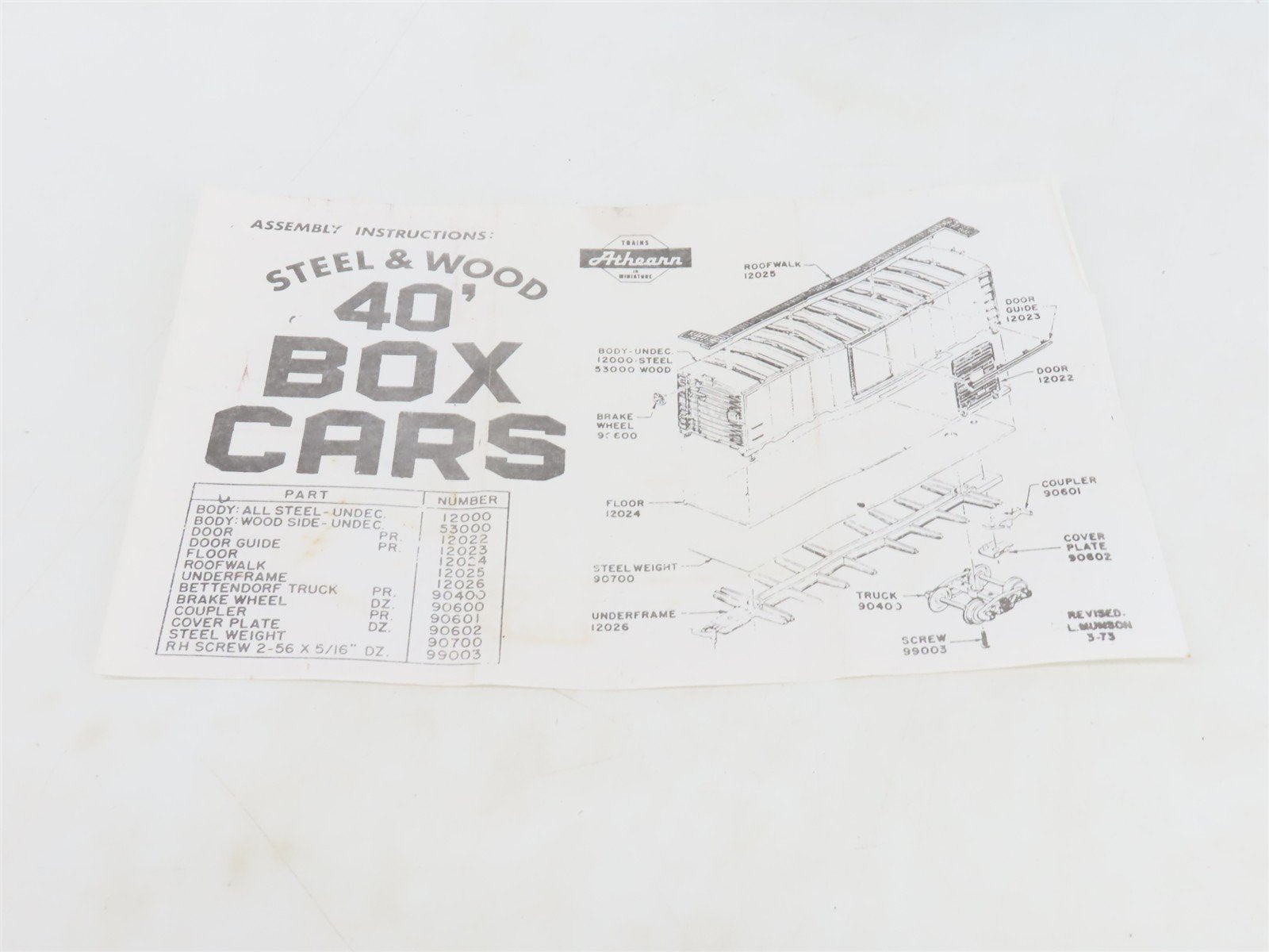 HO Scale Athearn Bev-Bel Kit #1489 TP Texas Pacific Railroad 40' Box Car #40692