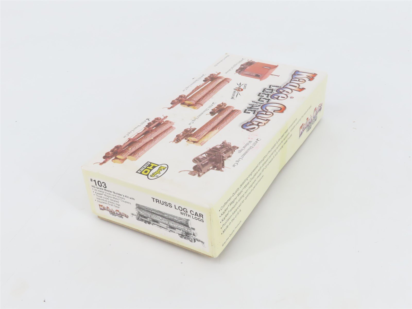 HO Scale Kadee Kit #103 Unpainted Truss Log Car w/ Logs
