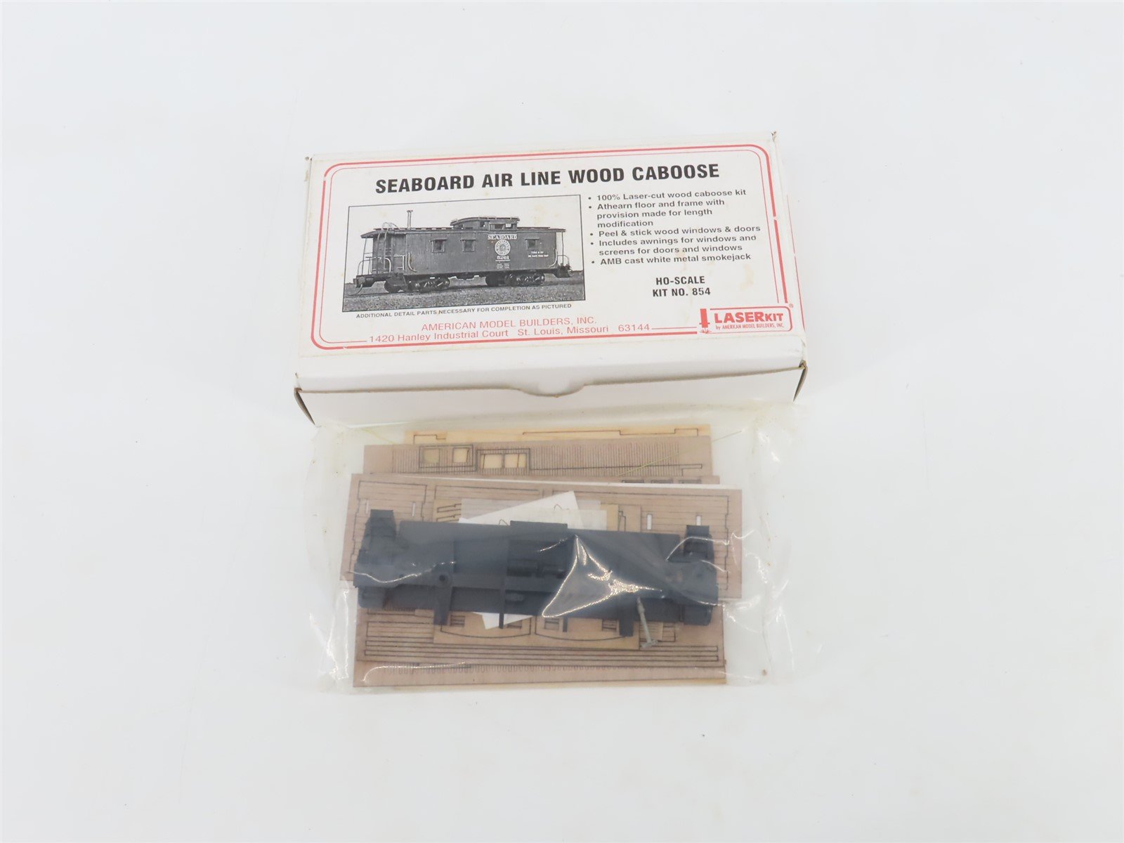 HO Scale Laserkit Kit No. 854 SAL Seaboard Air Line Wood Caboose