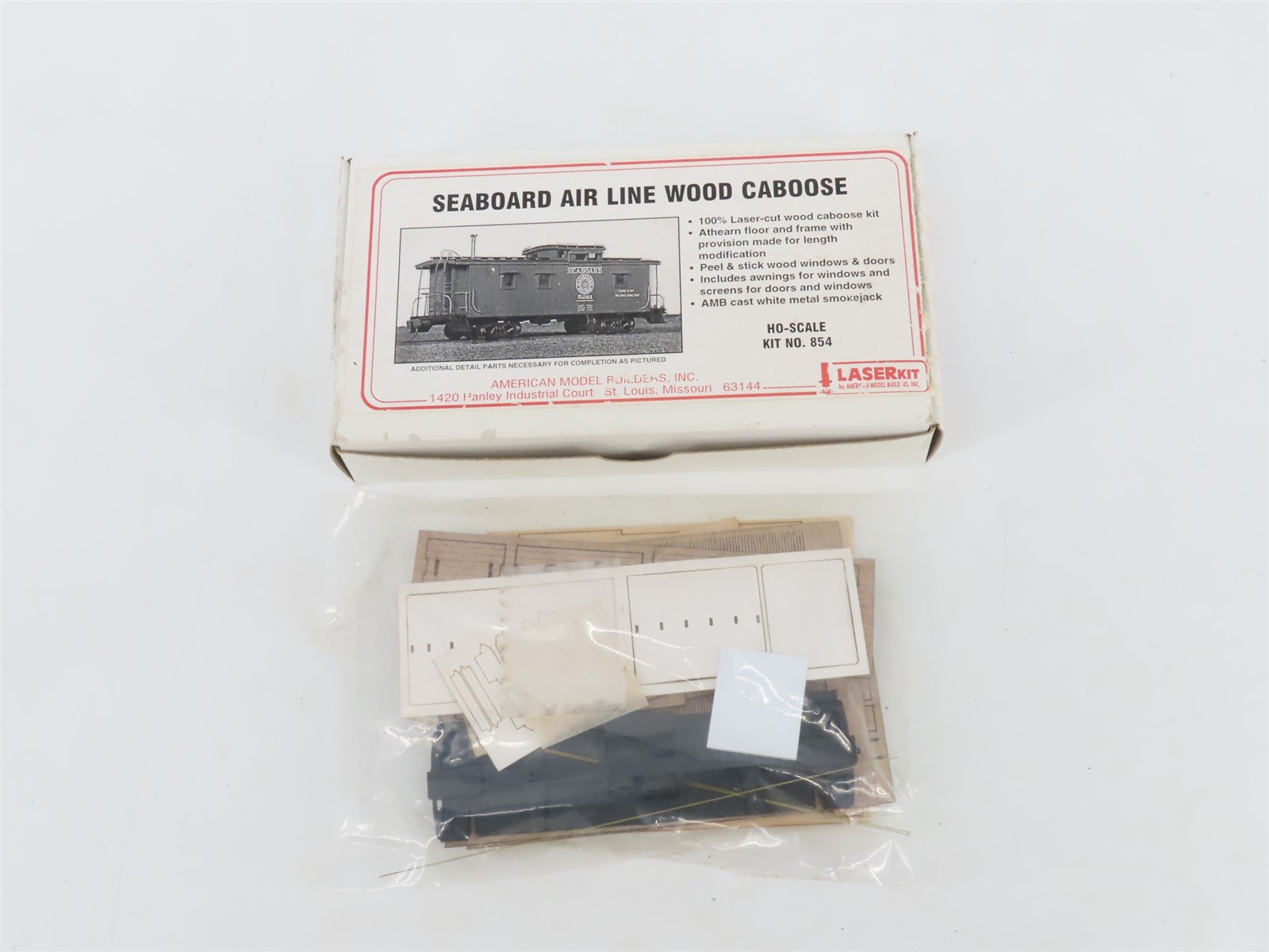 HO Scale Laserkit Kit No. 854 SAL Seaboard Air Line Wood Caboose