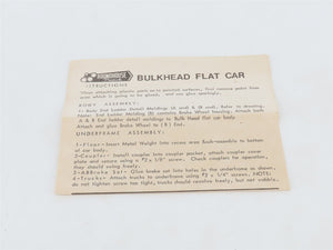 HO Scale Roundhouse Kit KCS Kansas City Southern Bulkhead Flat Car #605964