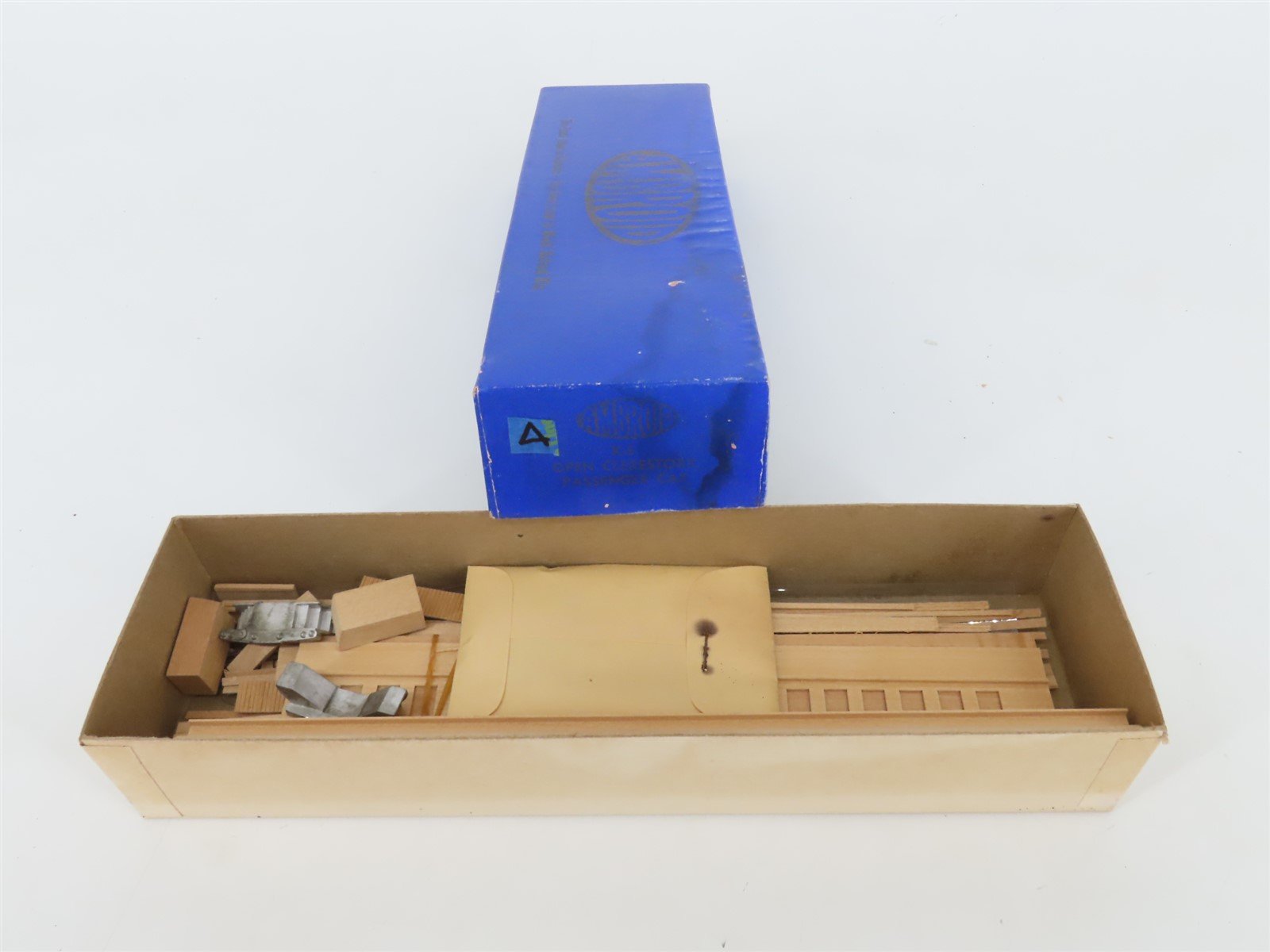 HO Scale Ambroid Kit K-5 Wood Open Clerestory Coach Passenger Car