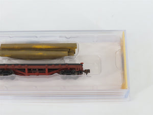 N Scale Bachmann Silver Series 18352 Unlettered 40' Log Car w/ Logs