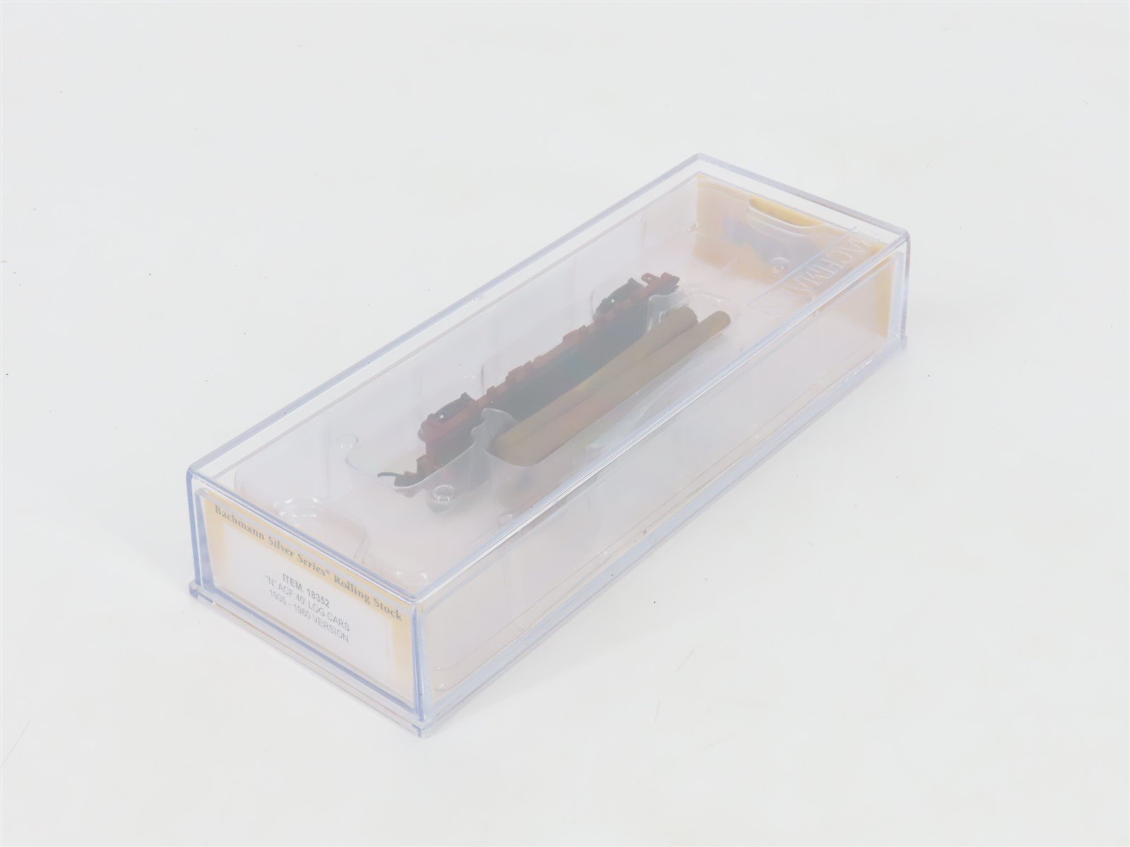 N Scale Bachmann Silver Series 18352 Unlettered 40' Log Car w/ Logs