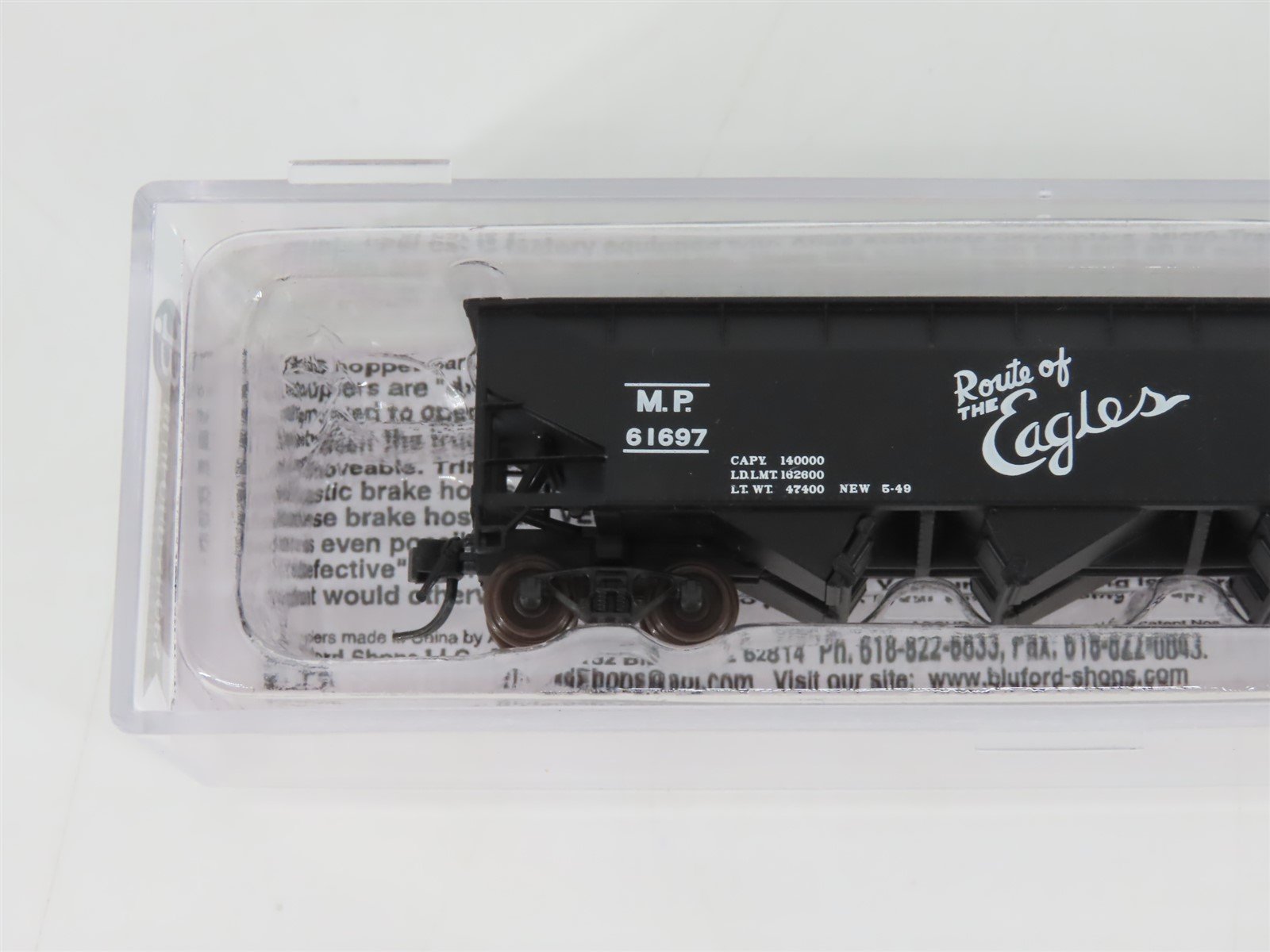 N Scale Bluford Shops 73181 MP Missouri Pacific 3-Bay Open Hopper #61697