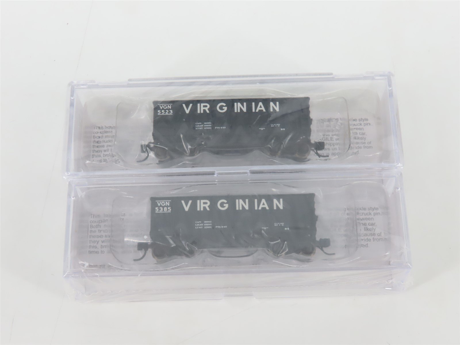 N Scale Bluford Shops 60252 VGN Virginian 30' 6" 2-Bay Hoppers 2-Pack Sealed