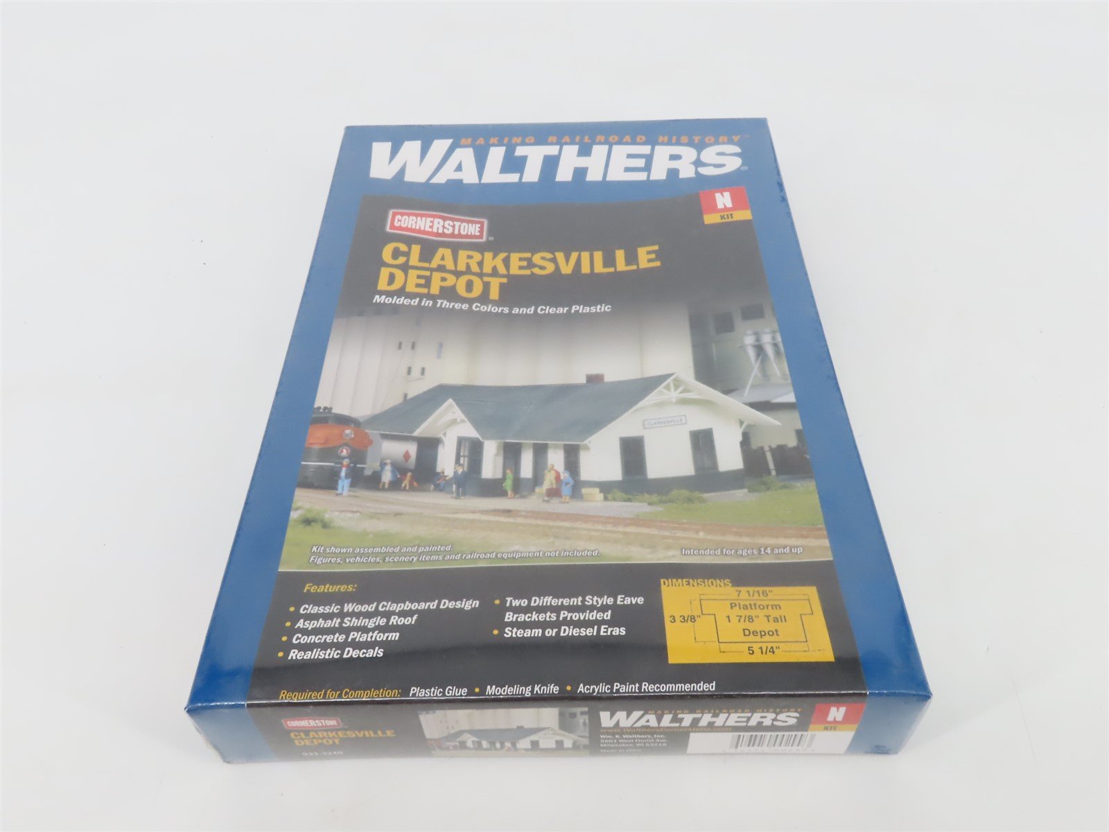 N 1/160 Scale Walthers Cornerstone Kit 933-3240 Clarkesville Depot - Sealed