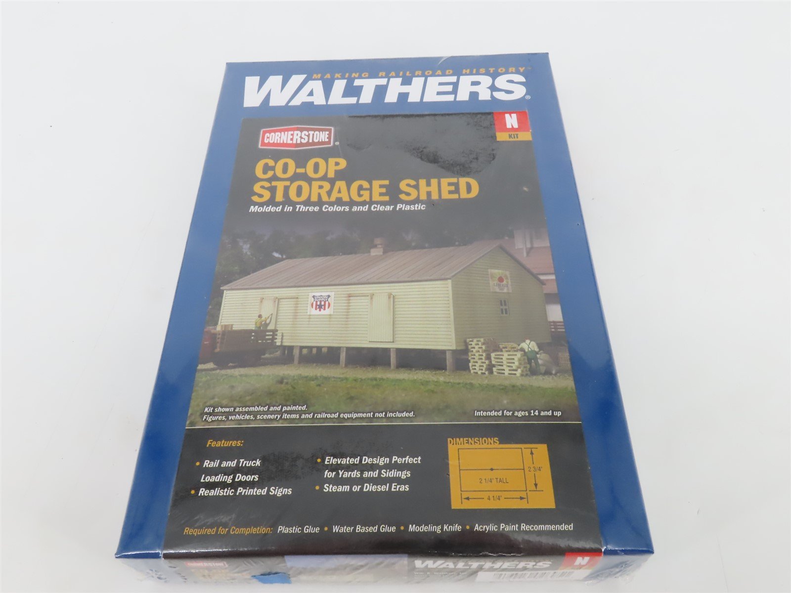 N 1/160 Scale Walthers Cornerstone Kit 933-3230 Co-Op Storage Shed - Sealed