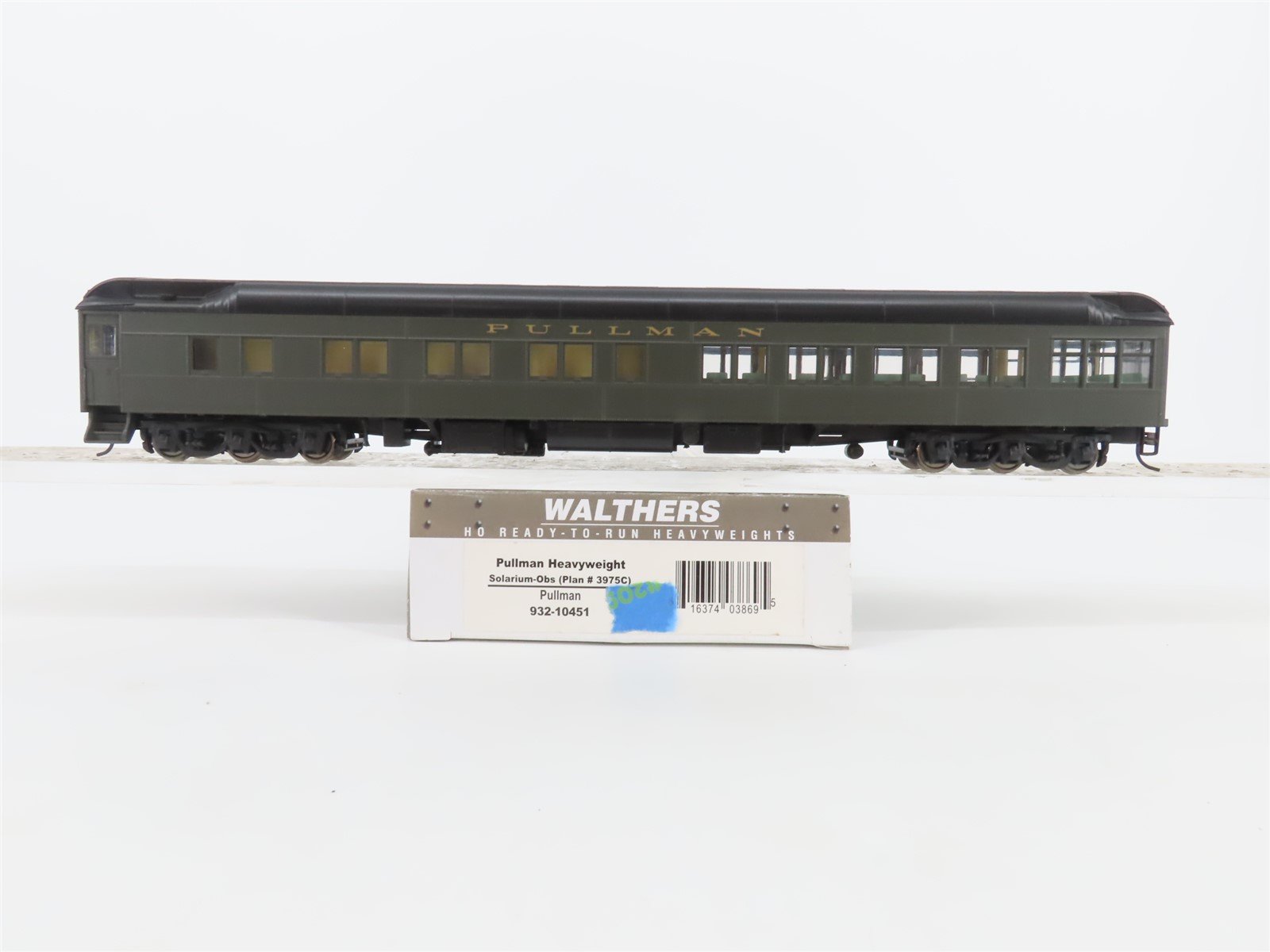 HO Scale Walthers 932-10451 Pullman Heavyweight Solarium-Obs Passenger Car