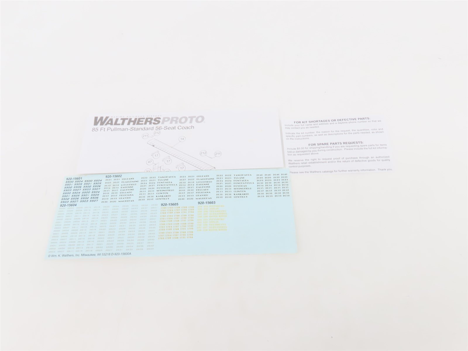 HO Scale Walthers Proto 920-16603 KCS Kansas City Southern 85' Coach Passenger