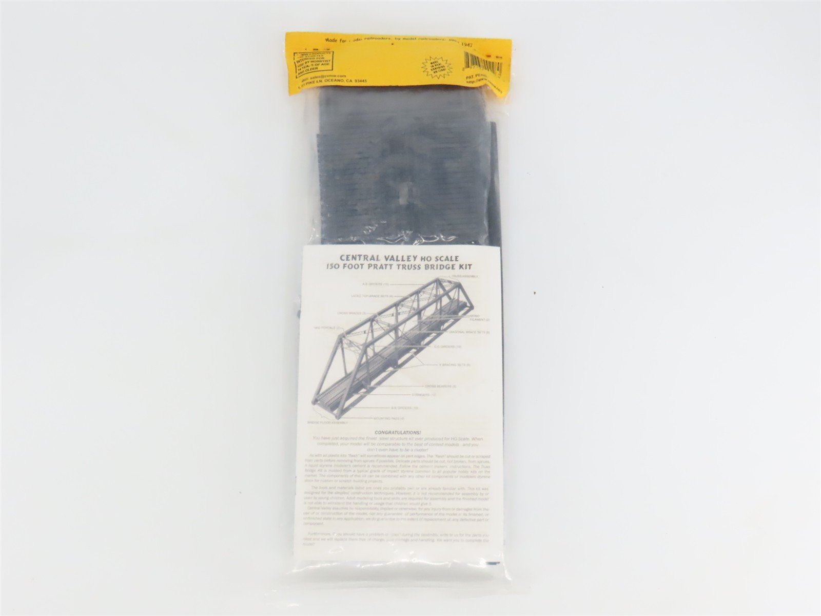 HO Scale Central Valley 1902 150' Pratt Truss Bridge Kit