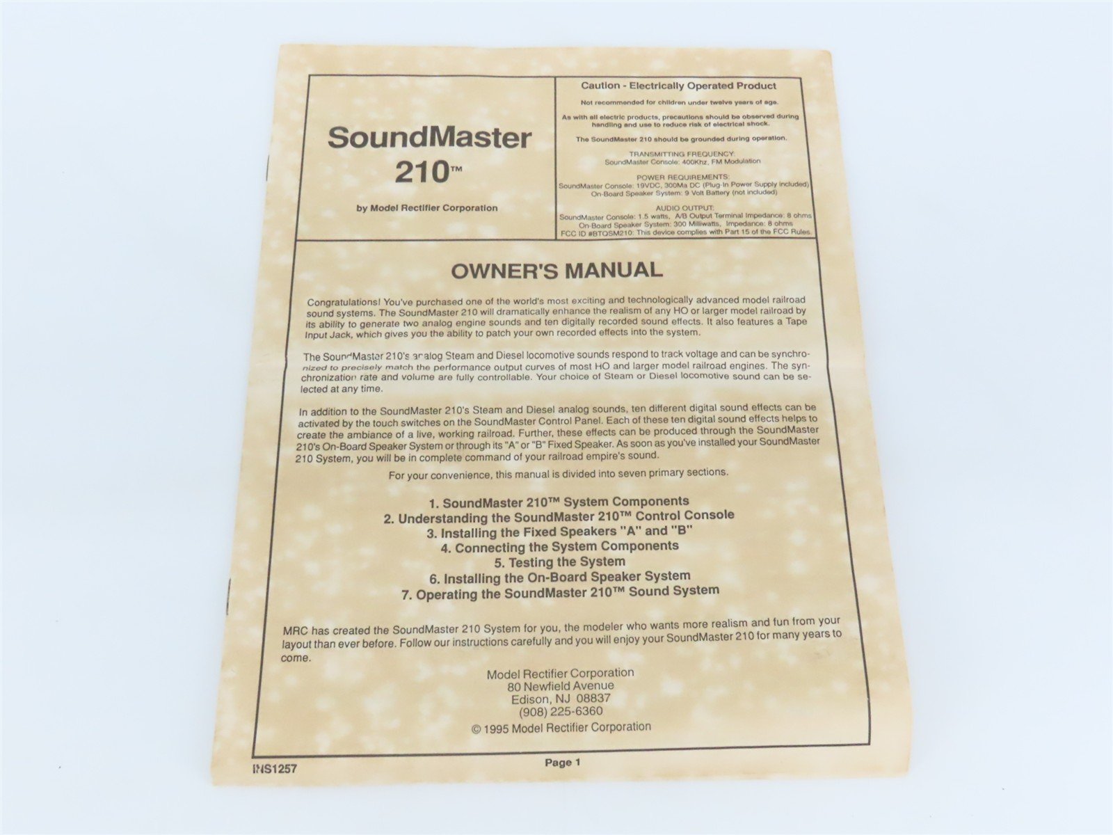MRC AA210 Sound Master 210 DC Transformer