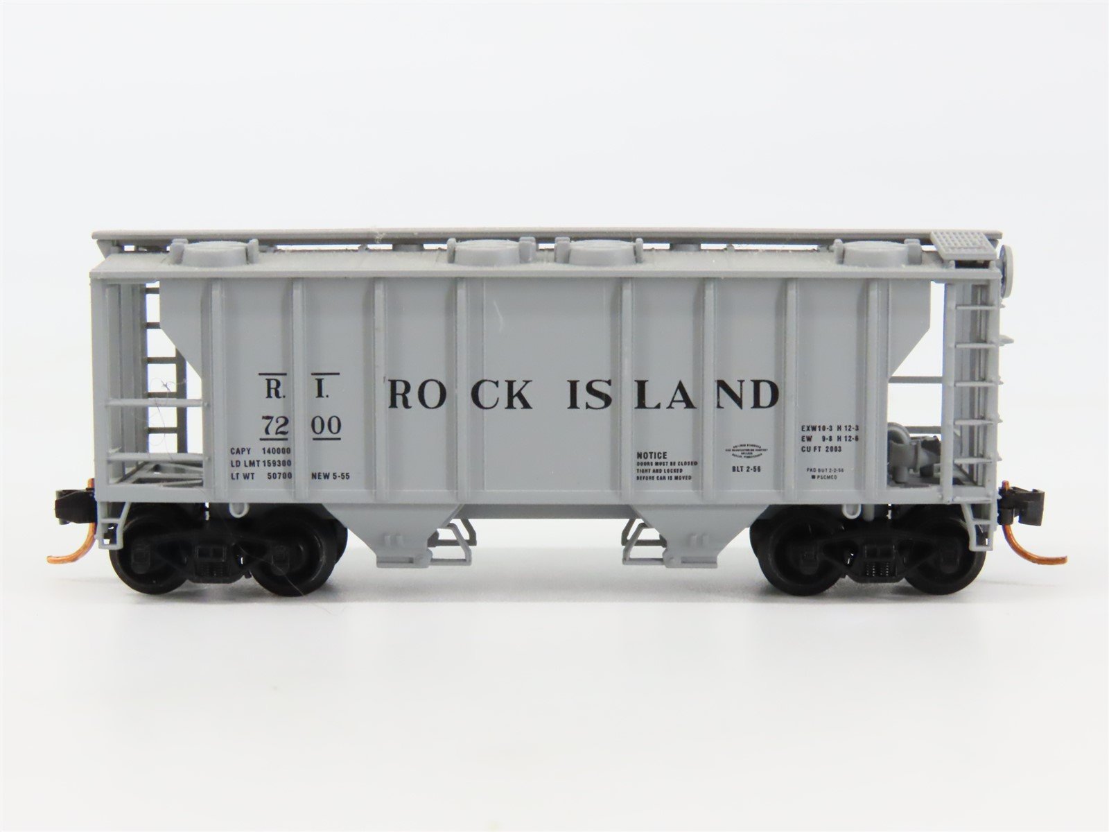 N Scale Atlas RI Rock Island PS-2 Bay Covered Hopper Car #7200