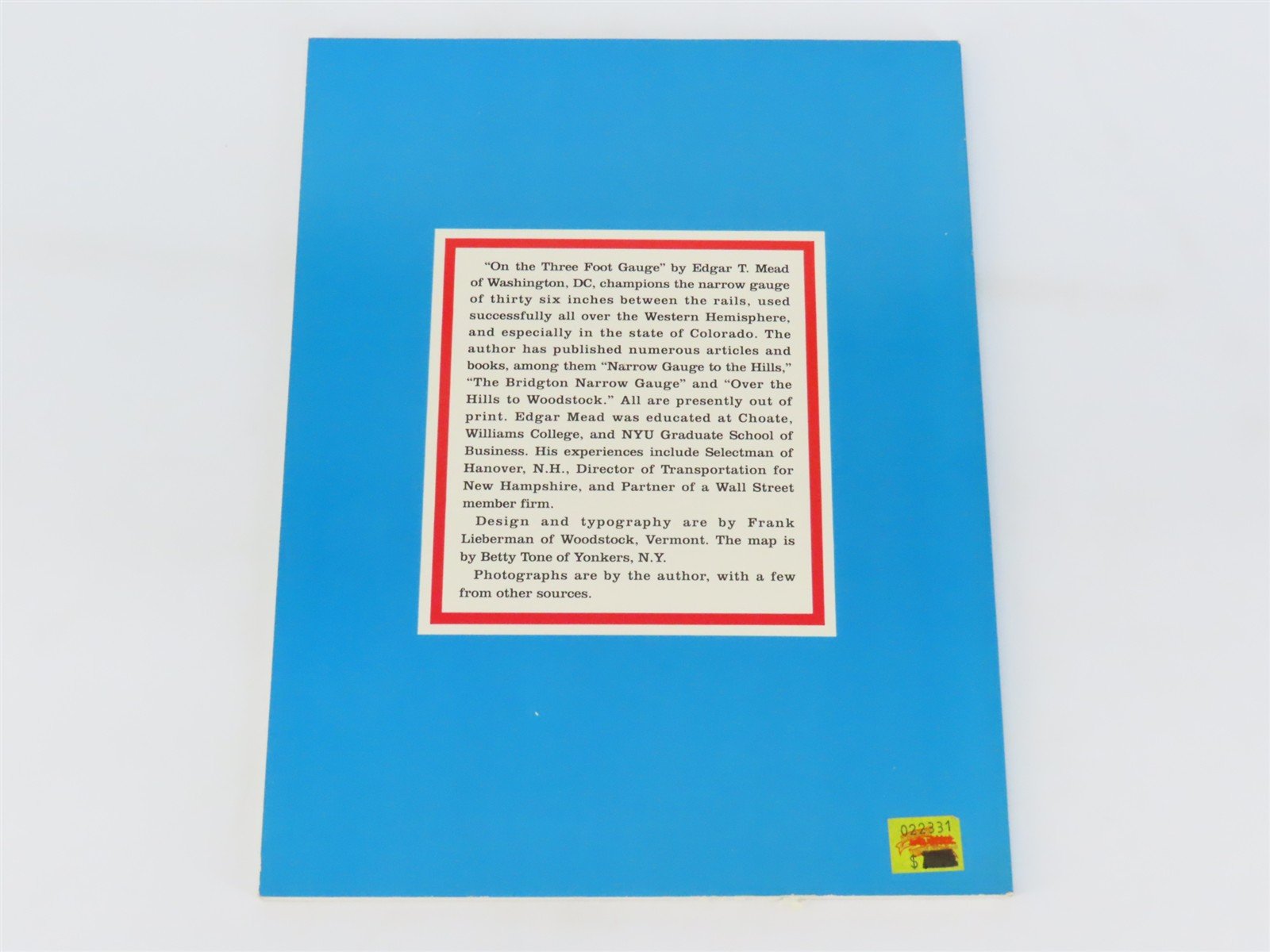 On The Three Foot Gauge by Edgar T. Mead ©1991 SC Book