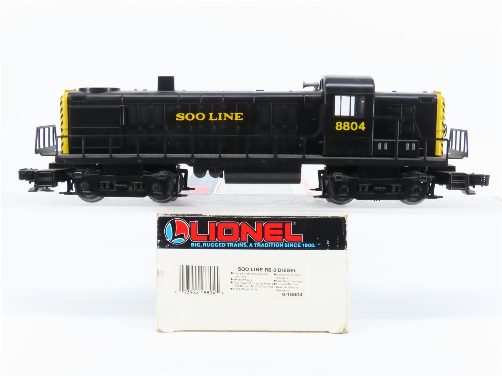 O Gauge 3-Rail Lionel 6-18804 SOO Line RS-3 Diesel Locomotive #8804