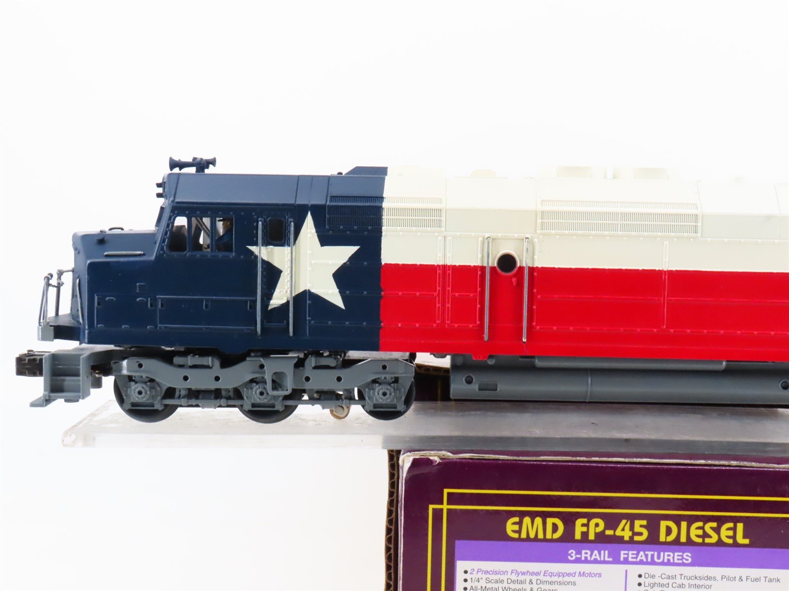 O Gauge 3-Rail MTH MT-2145LP Texas Flag EMD FP45 Diesel #1836 - Custom w/ Sound