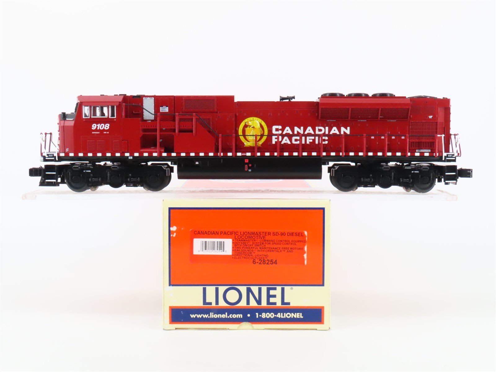 O Gauge 3-Rail Lionel Lionmaster 6-28254 CP EMD SD90 Diesel #9108 w/TMCC & Sound