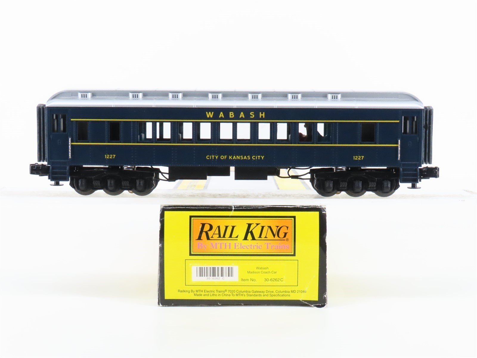 O Gauge 3-Rail MTH Rail King 30-6262C WAB Wabash Coach Passenger #1227