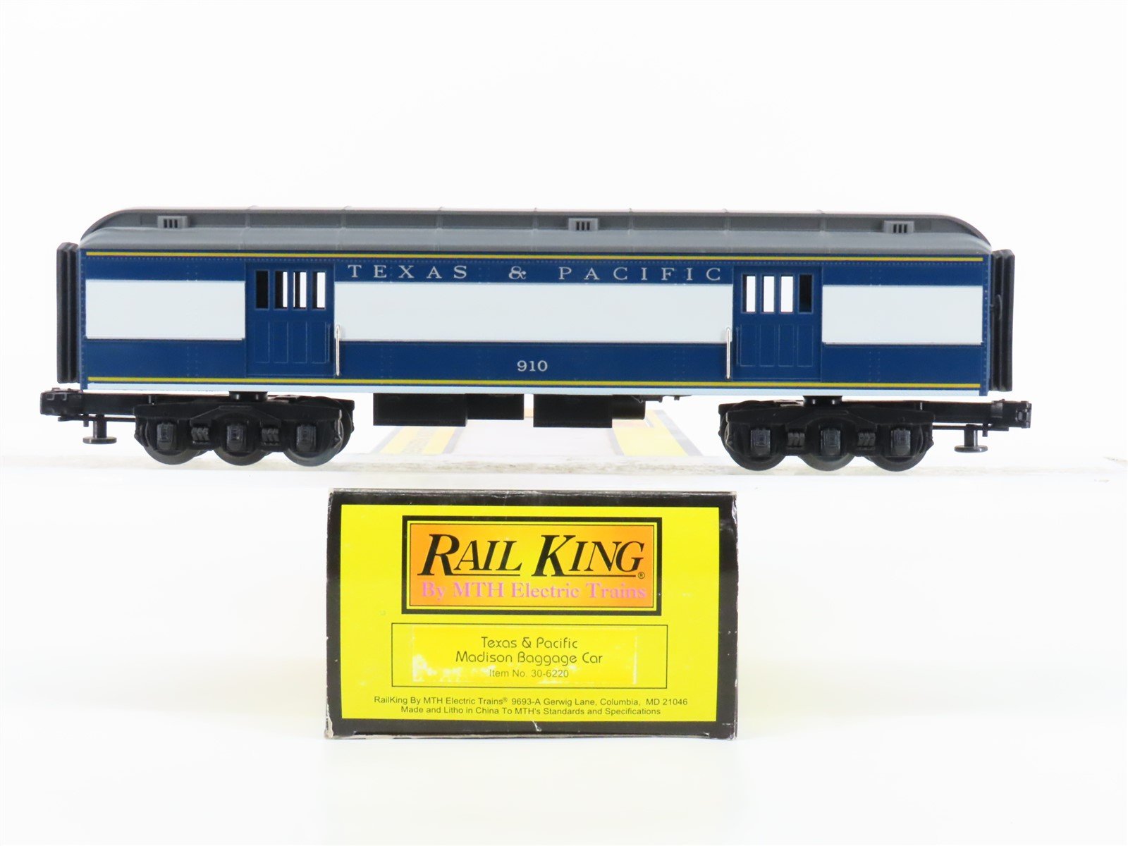 O Gauge 3-Rail MTH Rail King 30-6220 T&P Texas & Pacific Baggage Passenger #910