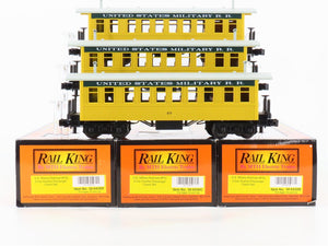 O Gauge 3-Rail MTH Rail King 30-6430 US Military Coach Passenger 3-Car Set