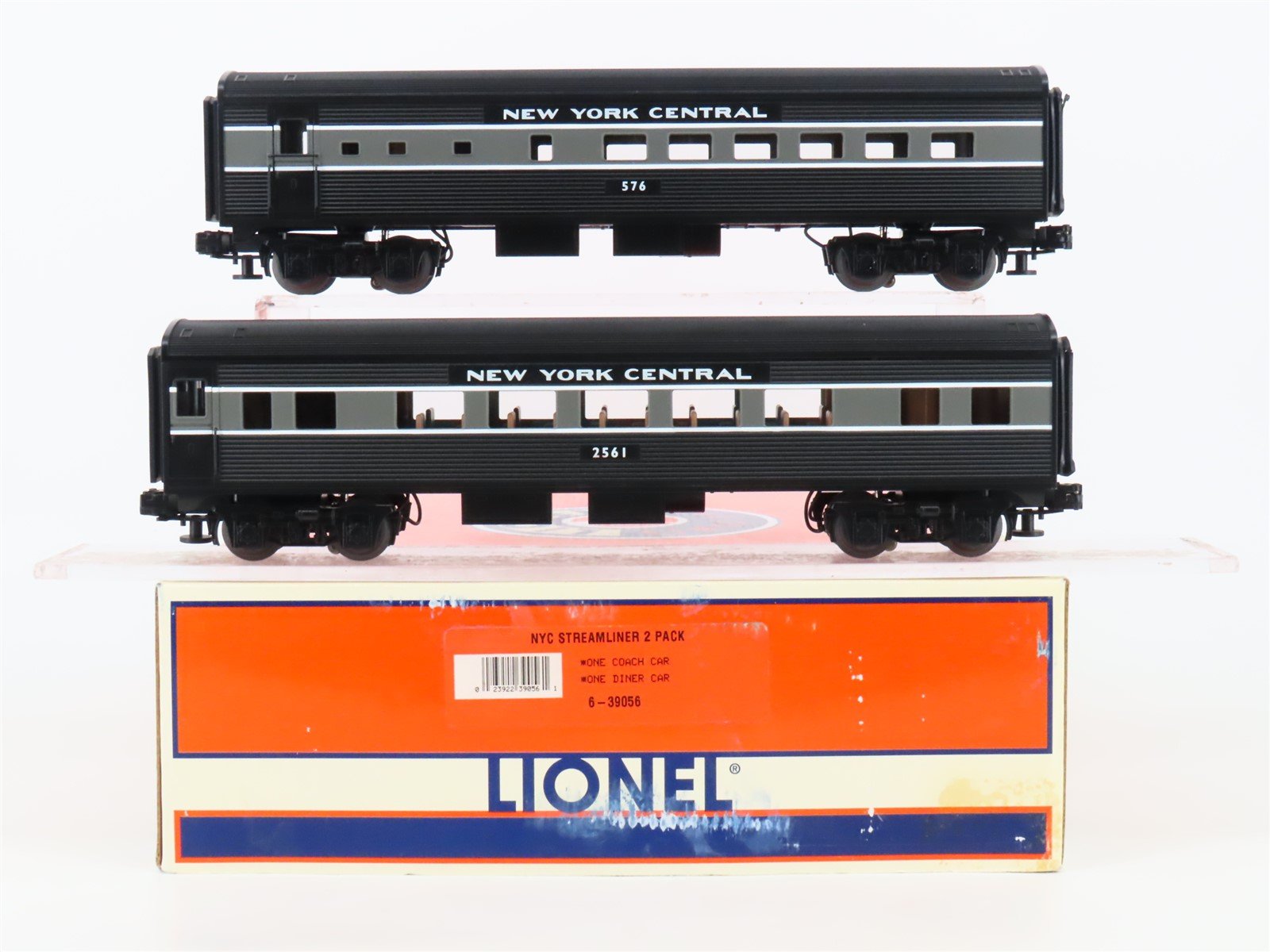 O Gauge 3-Rail Lionel 6-39056 NYC Streamliner Coach & Diner Passenger 2-Car Set