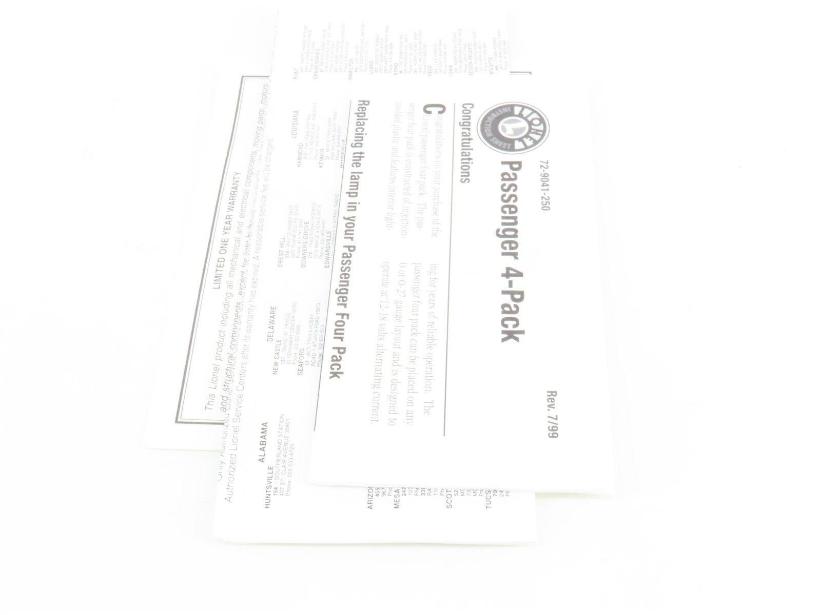 O Gauge 3-Rail Lionel 6-29056 NYC New York Central Passenger 4-Car Set