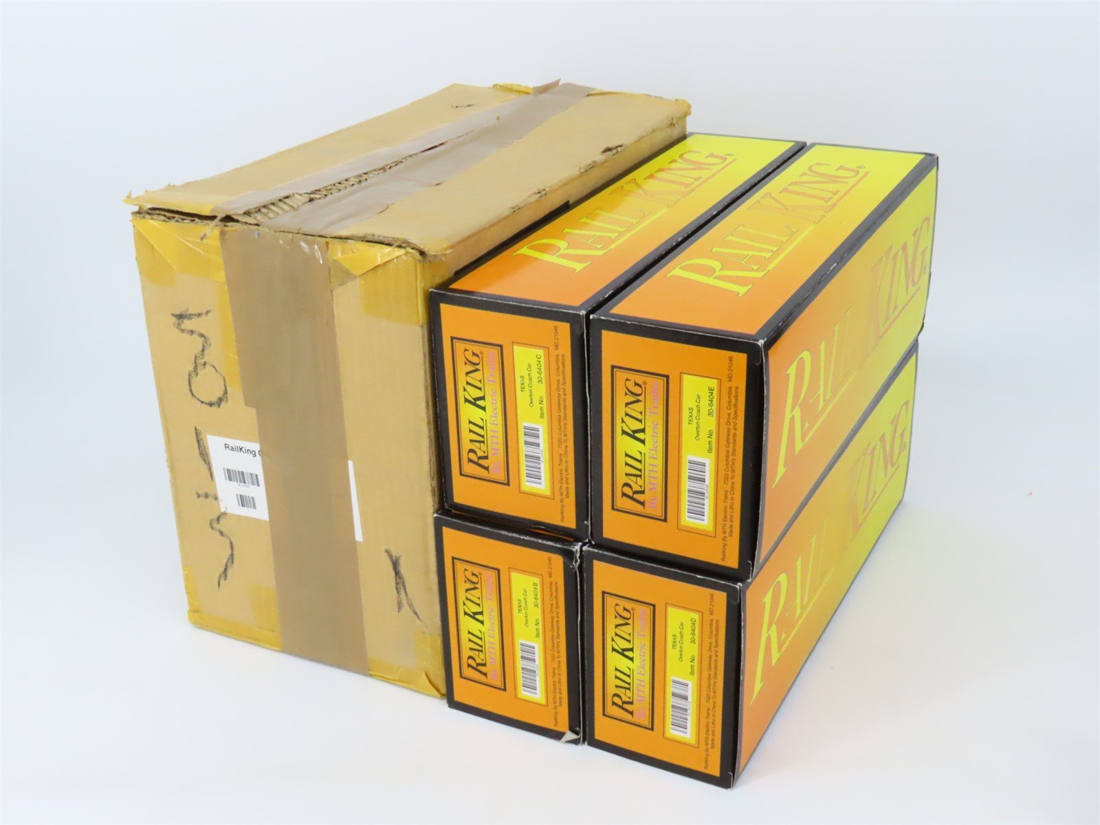 O Gauge 3-Rail MTH 30-6404 W&A Railway Texas Overland Passenger 4-Car Set