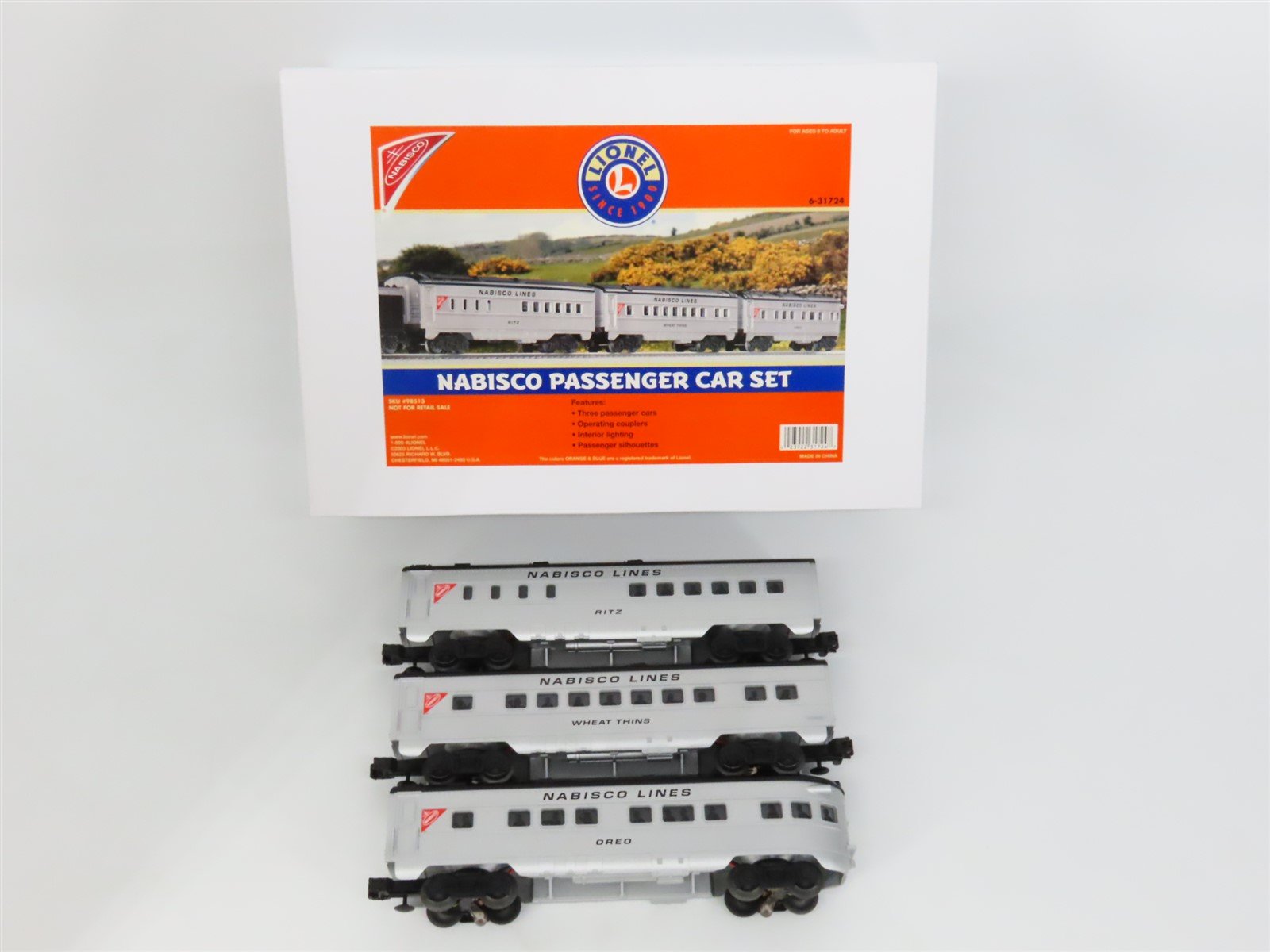 O Gauge 3-Rail Lionel 6-31724 Nabisco Coach/Obs Passenger 3-Car Set