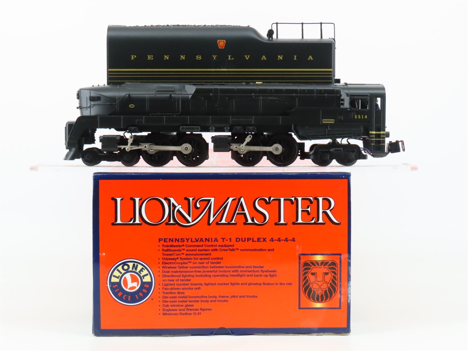O Gauge 3-Rail Lionel LionMaster PRR Pennsylvania T1 4-4-4-4 Steam Loco #5514