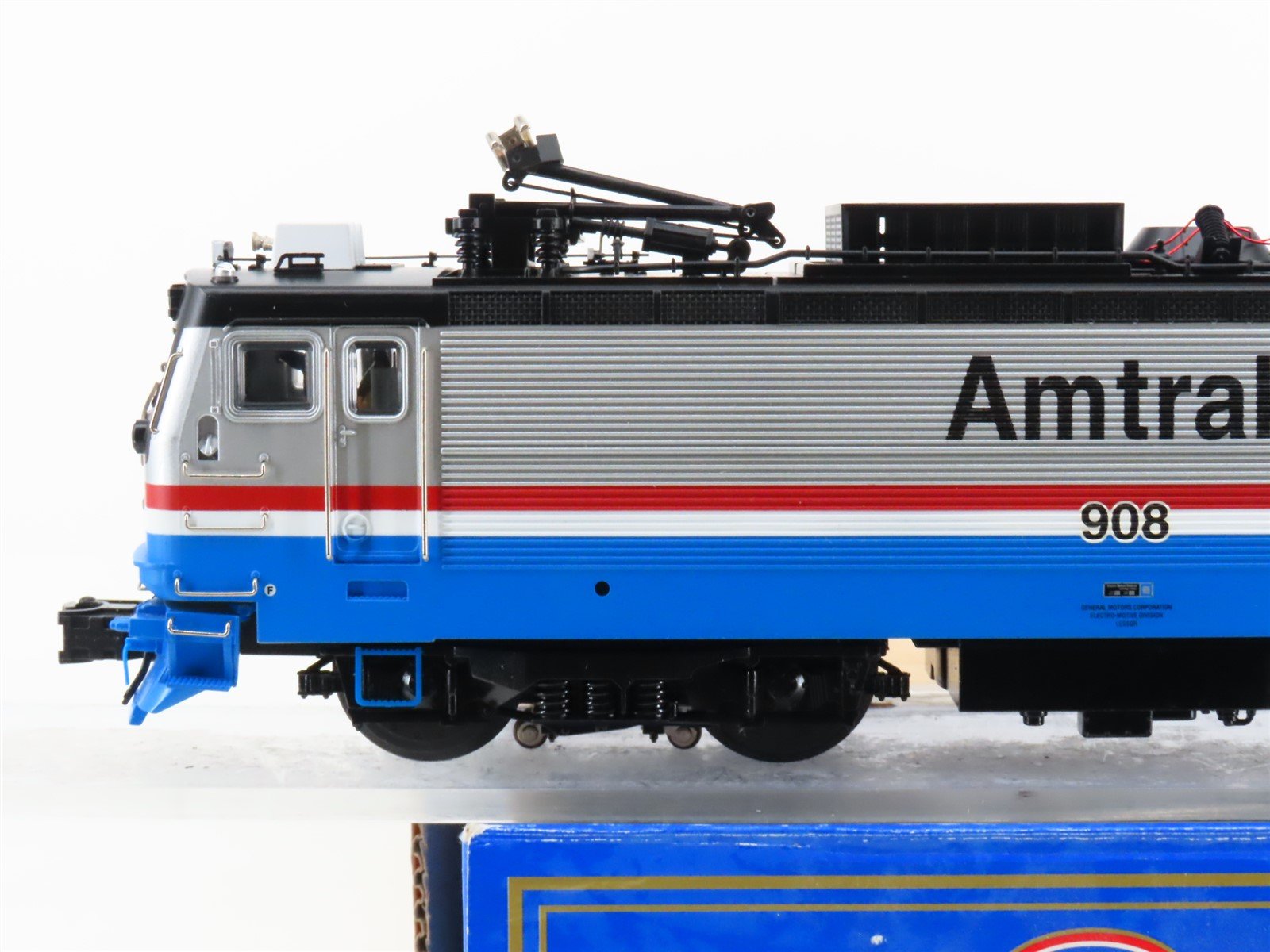 O Gauge 3-Rail Atlas 6202-1 AMTK Amtrak AEM-7 Electric #908 w/ LocoMatic Sound