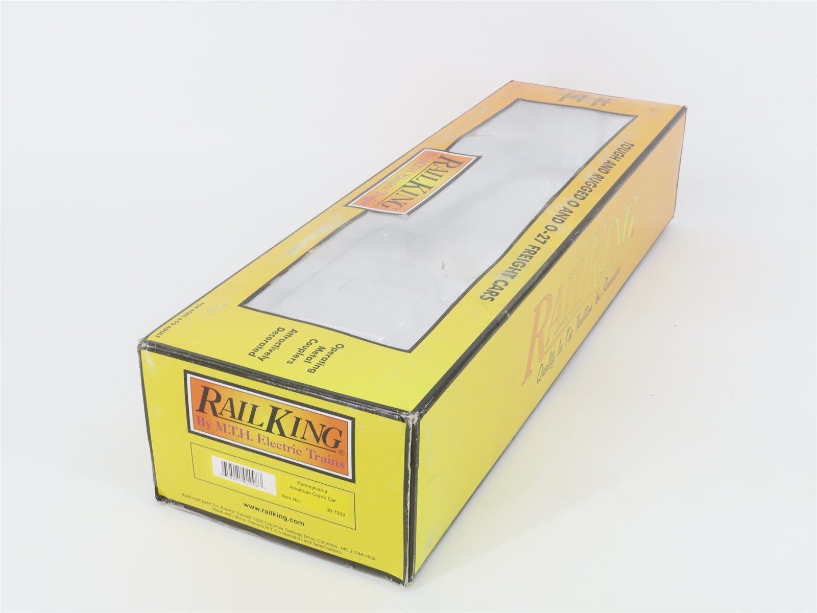 O Gauge 3-Rail MTH Rail King 30-7932 PRR Pennsylvania American Crane Car #85384