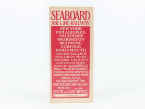 Antique SAL Seaboard Air Line Railway Public Timetable 1911