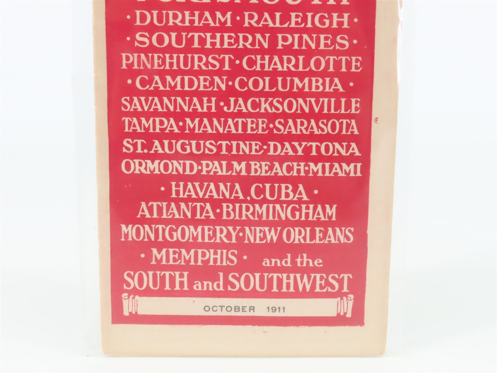 Antique SAL Seaboard Air Line Railway Public Timetable 1911