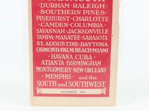 Antique SAL Seaboard Air Line Railway Public Timetable 1911