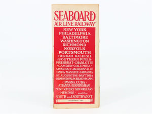 Antique SAL Seaboard Air Line Railway Public Timetable 1911