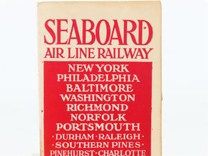 Antique SAL Seaboard Air Line Railway Public Timetable 1911