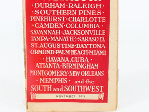 Antique SAL Seaboard Air Line Railway Public Timetable 1911