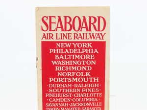 Antique SAL Seaboard Air Line Railway Public Timetable 1911