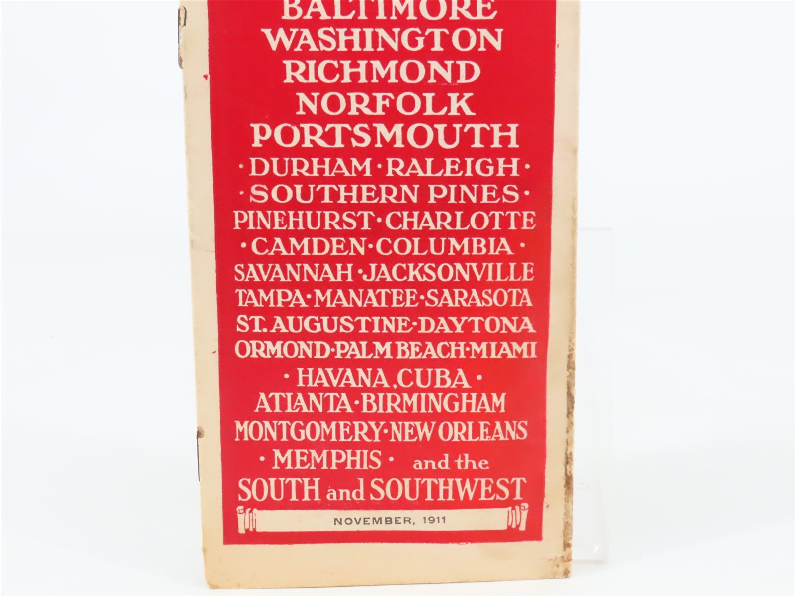 Antique SAL Seaboard Air Line Railway Public Timetable 1911