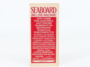 Antique SAL Seaboard Air Line Railway Public Timetable 1912