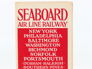 Antique SAL Seaboard Air Line Railway Public Timetable 1912