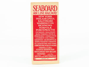 Antique SAL Seaboard Air Line Railway Public Timetable 1912